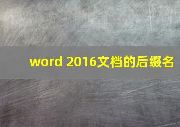 word 2016文档的后缀名